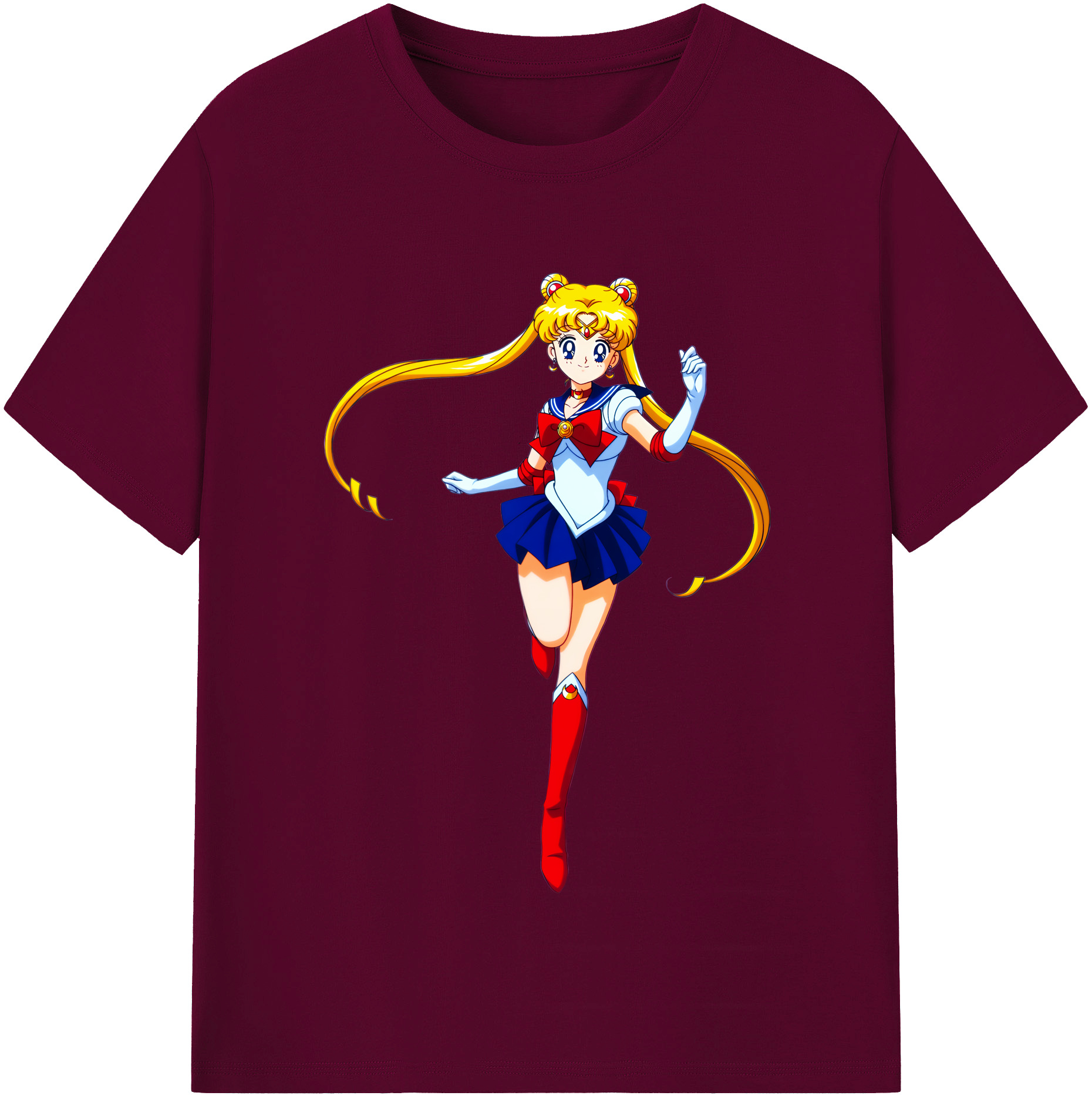（画像用） 美少女戦士セーラームーン 月野 うさぎ つきの うさぎ Sailor Moon Tsukino Usagi レディースカジュアルプリントTシャツ（綿100％）
